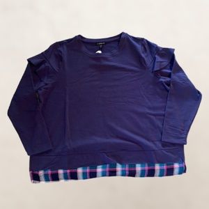 Lane Bryant Purple and Plaid Top